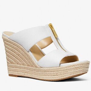 Michael Kors Bradley Linen Blend Canvas Wedge Sandals
